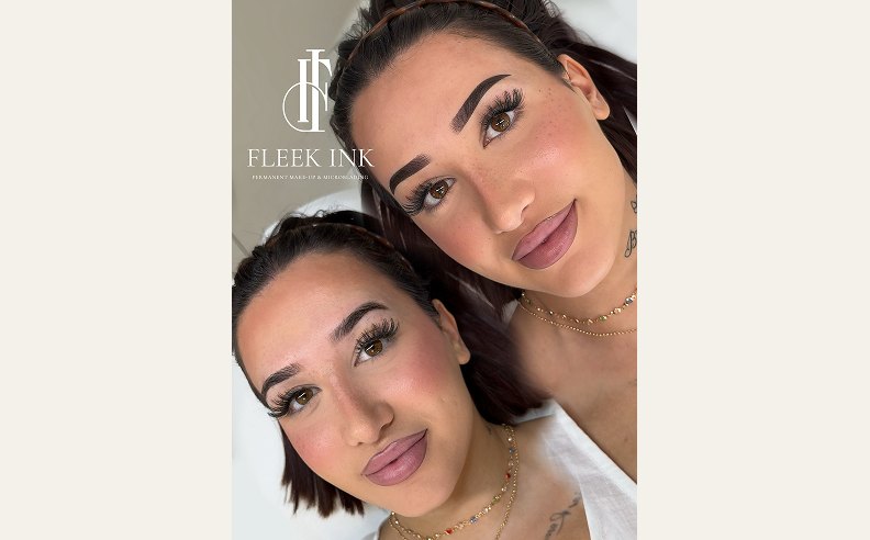 Powderbrows Vorher-Nachher: weich schattierte Augenbrauen